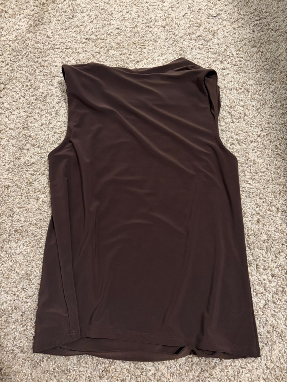 Aritiza Babaton Dark Brown Cowl Neck Sleeveless Top - Picture 3 of 4